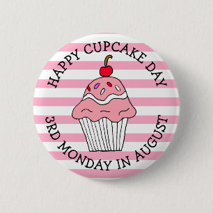 Happy Cupcake Day August Food Holiday 6 Cm Round Badge
