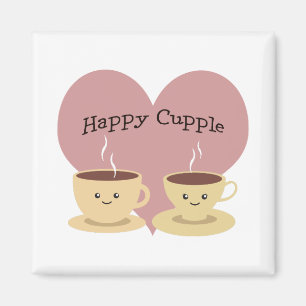 Happy Cupple! Cute Coffee Magnet