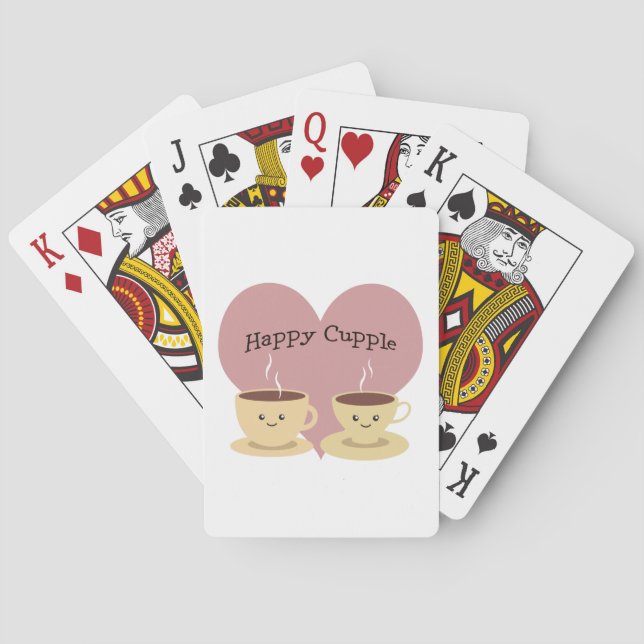 Happy Cupple! Cute Coffee Playing Cards (Back)
