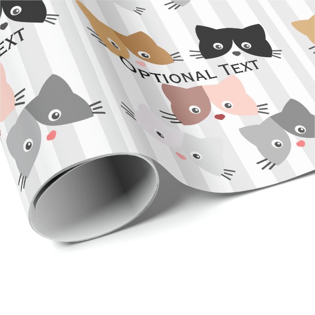 Happy Curious Kittens  Wrapping Paper (Roll Corner)