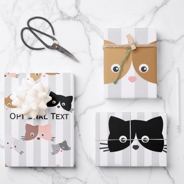 Happy Curious Kittens  Wrapping Paper (Front)