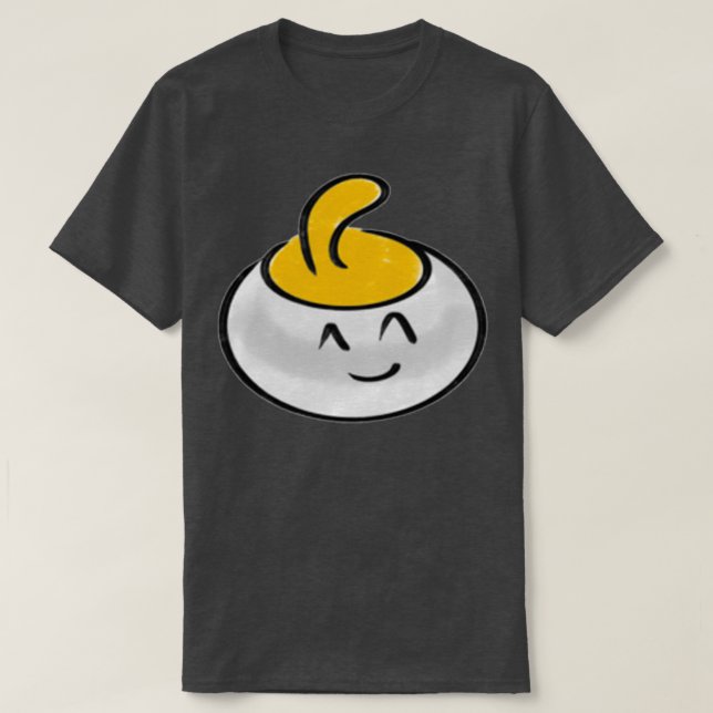 Happy Curling Rock Dark Gray T-Shirt (Design Front)
