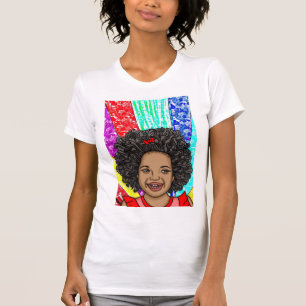 Happy Curls   Digital Art   African-American Girl T-Shirt