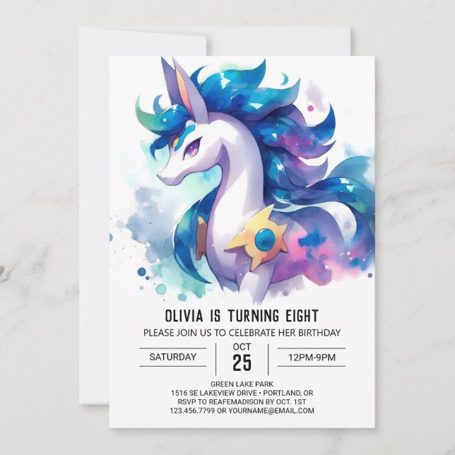 Happy Custom Horse Birthday Invitation (Front)