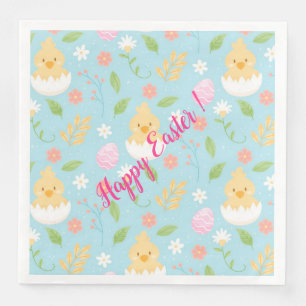 Happy Customise Easter Chicken Napkin
