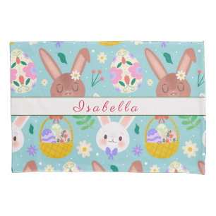 Happy Customise Easter Cute Rabbits Pillowcase