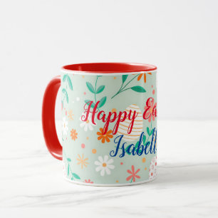 Happy Customise Easter Egg Floral Mug
