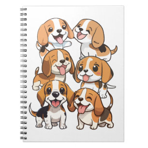 happy cute beagle dogs notebook