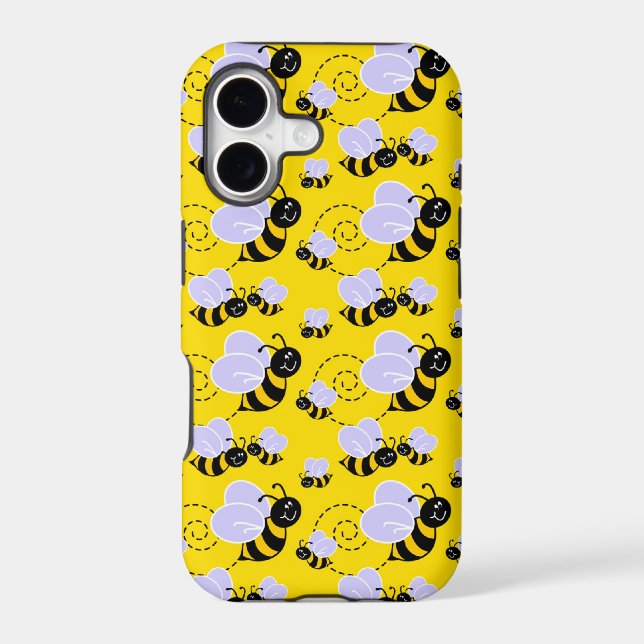 happy cute buzzing bumble bees (Back)