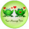 Happy Cute Green Cartoon Frogs Your Message