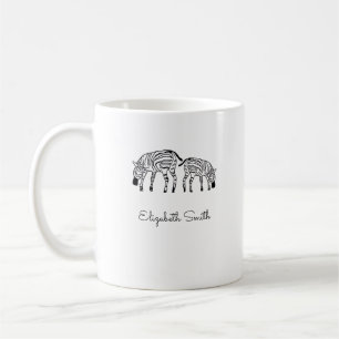 Happy Cute Kenya Zebras White Mug