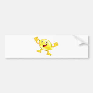 Happy cute lemon fruit character bumper sticker