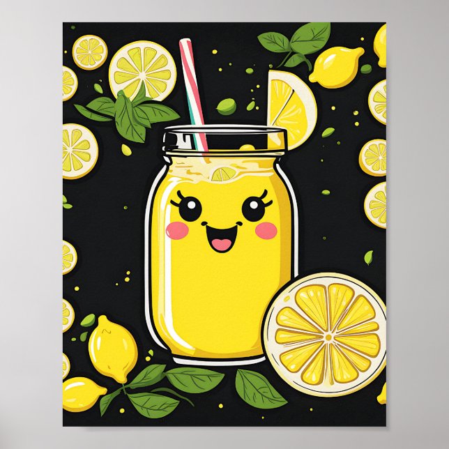 Happy Cute Lemonade Poster (Front)