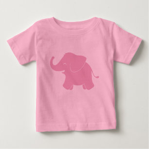 Happy Cute Pink Elephant Baby T-Shirt