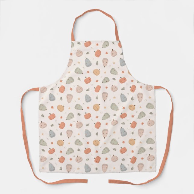 Happy Cute Pumpkin Pattern - Apron (Front)