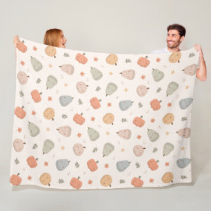 Happy Cute Pumpkin Pattern -  Fleece Blanket