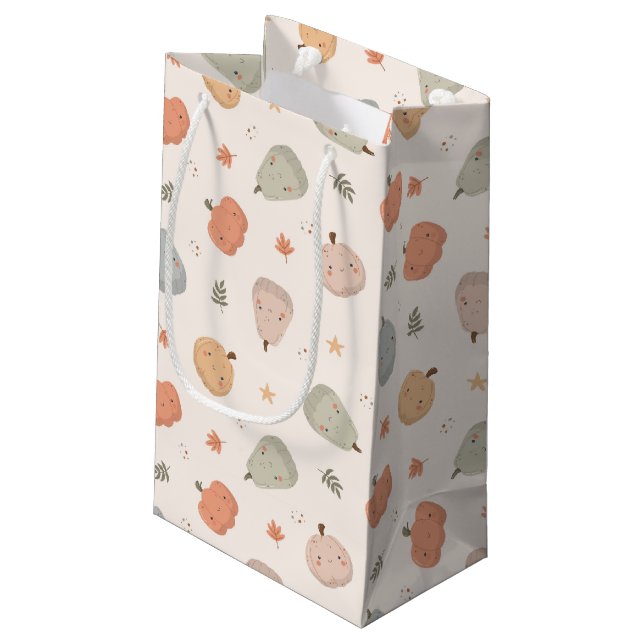 Happy Cute Pumpkin Pattern - Gift Bag (Back Angled)