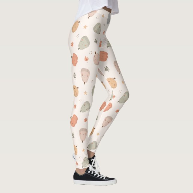 Happy Cute Pumpkin Pattern -  Leggings (Right)