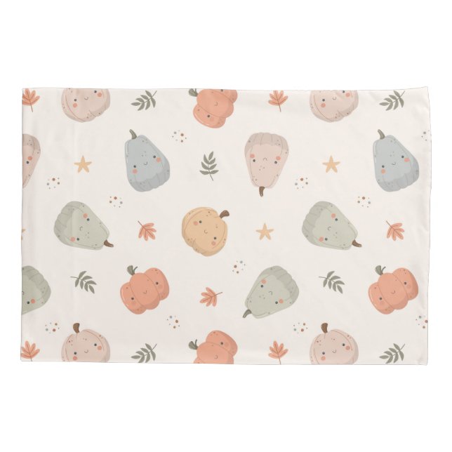 Happy Cute Pumpkin Pattern - Pillow Case (Back)