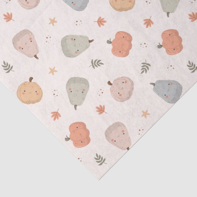 Happy Cute Pumpkin Pattern - Tissue Paper (Detail)