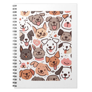 Happy Cute Puppies Pattern 1 Notebook