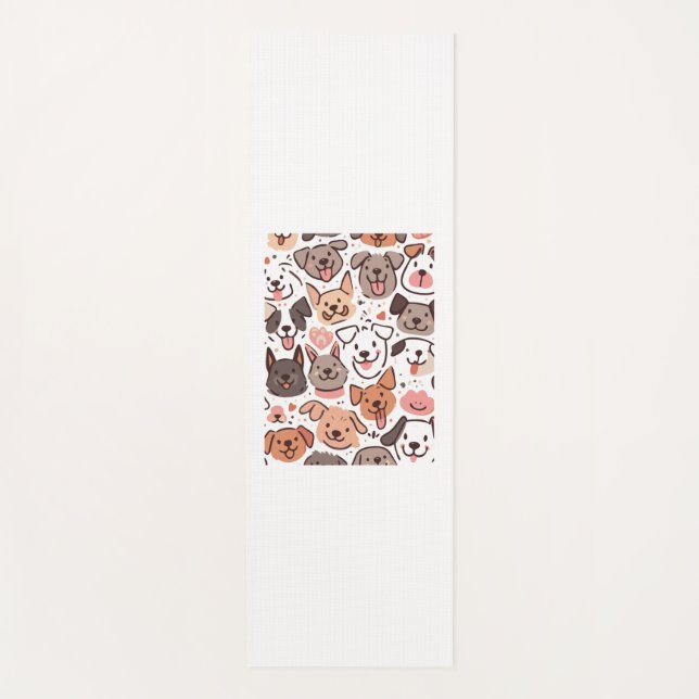 Happy Cute Puppies Pattern  1 Yoga Mat (Front)