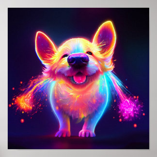 Happy cute puppy poster