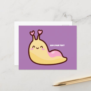 Happy Cute Slug Personalised Text Holiday Postcard