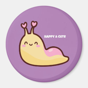 Happy Cute Slug Personalised Text Magnet