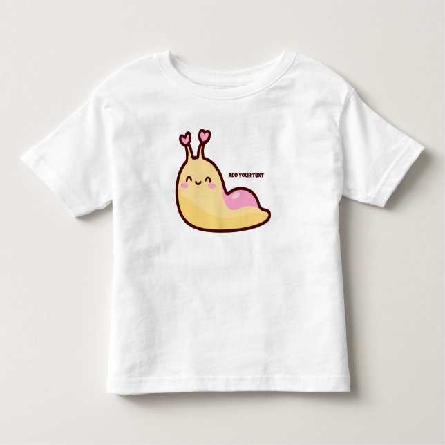 Happy Cute Slug Personalised Text Toddler T-Shirt (Front)