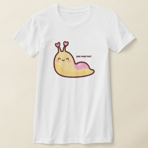 Happy Cute Slug Personalized Text T-Shirt