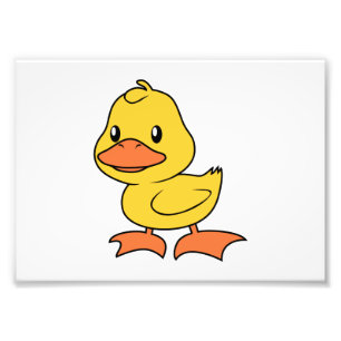 Happy Cute Yellow Duckling Photo Print