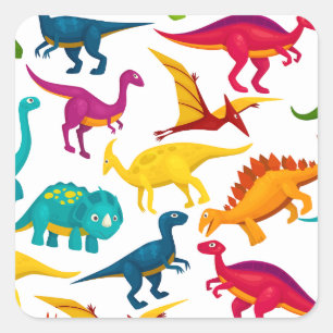 Happy cuteDino Square Sticker