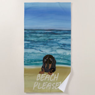 Happy Dachshund Beach Towel