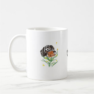 Happy Dachshund Face Art Coffee Mug