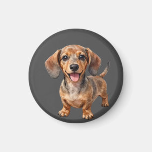Happy Dachshund Puppy Magnet