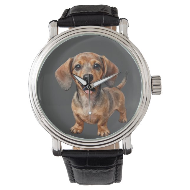Happy Dachshund Puppy Watch (Front)