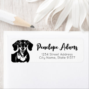 Happy Dachshund Return Address Label