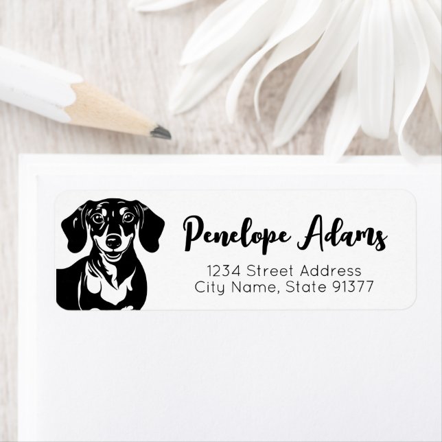 Happy Dachshund  Return Address Label (Insitu)
