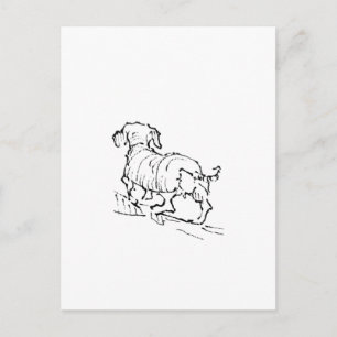 Happy Dachshund  – Sausage Dog Illustration Postcard