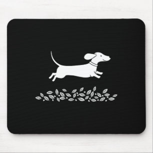 Happy Dachshund With Autumn Leaves For Pet Lovers Mouse Pad