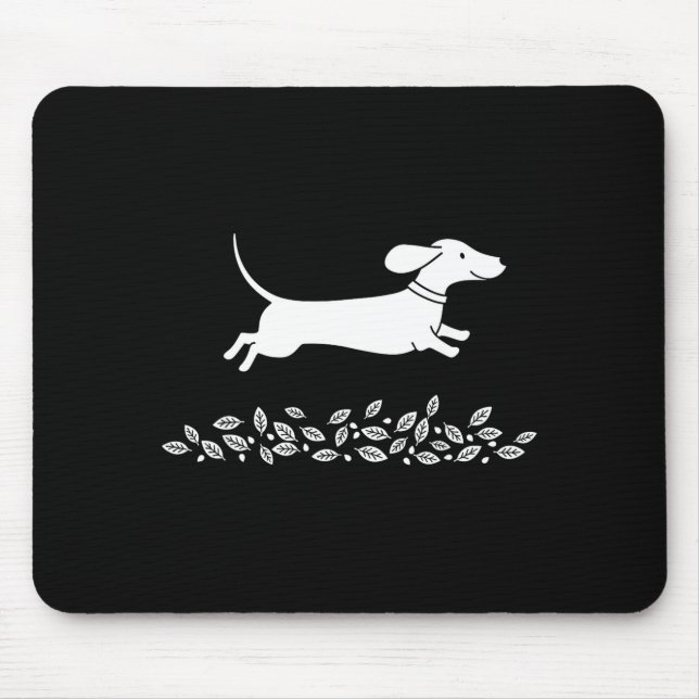 Happy Dachshund With Autumn Leaves For Pet Lovers  Mouse Pad (Front)