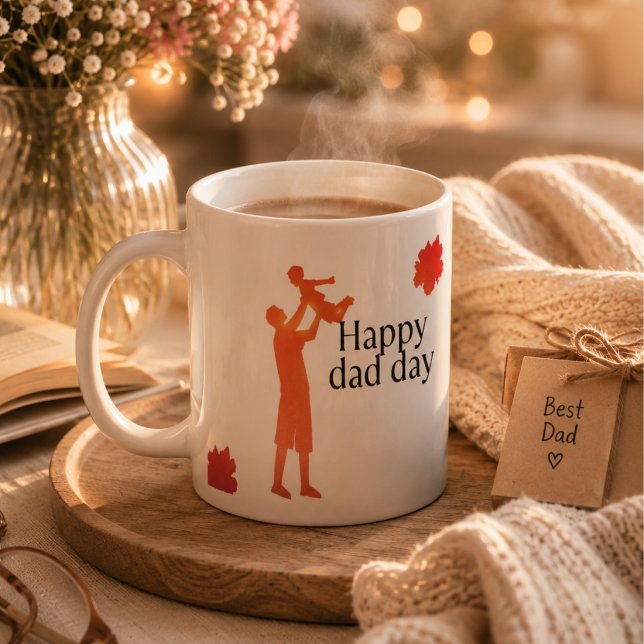 Happy Dad Day Mug – Father & Child Silhouette Gift (Creator Uploaded)