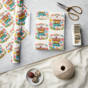Happy Daisies and Rainbows Wrapping Paper