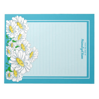 Happy Daisies Blue - Blue Line  Notepad