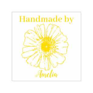 Happy Daisy Handmade Self-inking Stamp