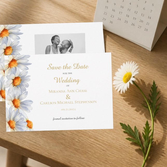 Happy Daisy Wedding Save the Date Card (Creator Uploaded)