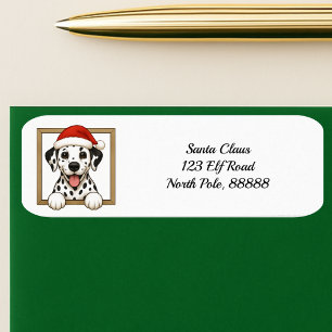 Happy Dalmatian Christmas Return Address Label