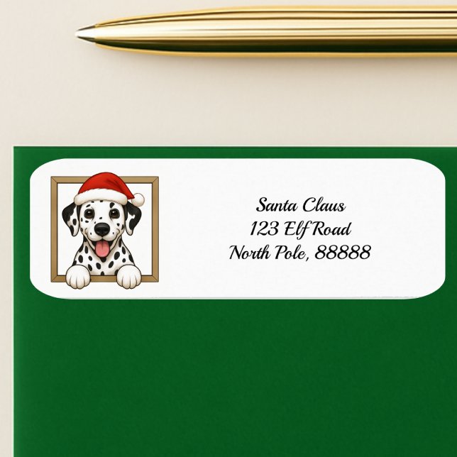 Happy Dalmatian Christmas Return Address Label (Creator Uploaded)