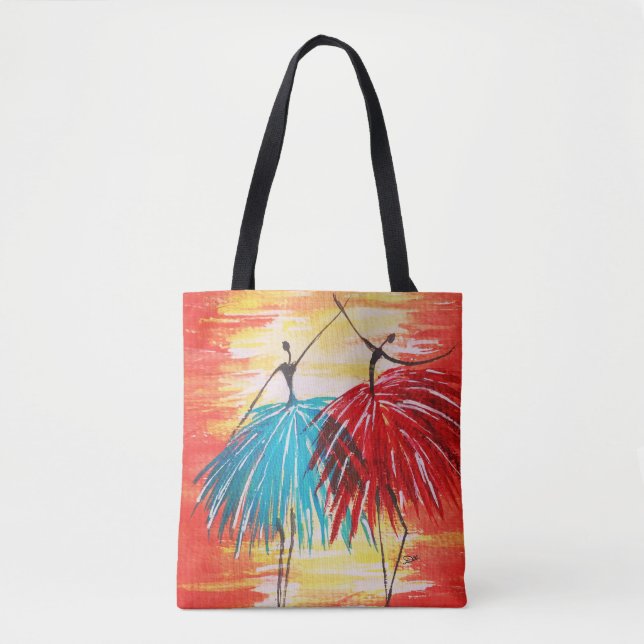 Happy Dance All-Over-Print Shoulder Tote (Front)